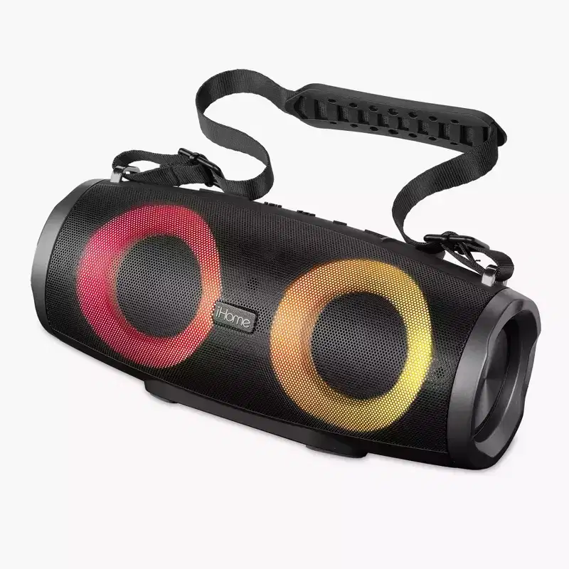 iHome Bluetooth Speaker Boombox with FM Radio and Party Lights - Black (iBT915B)