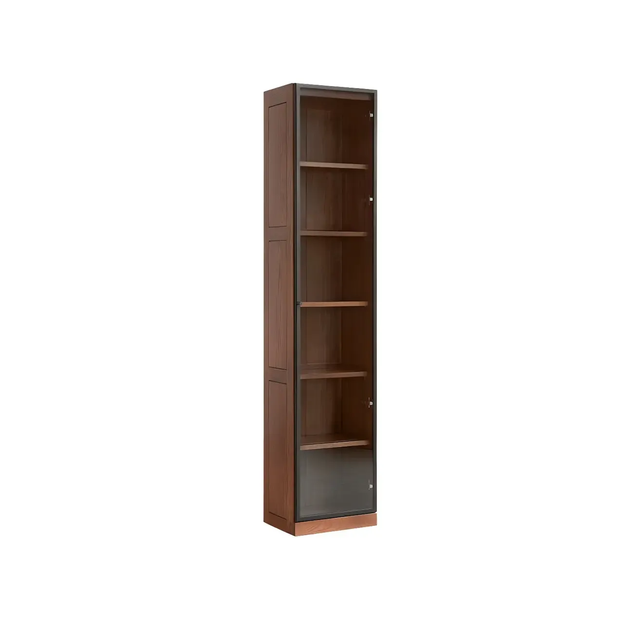 Adjustable Shelves Glass Solid Wood Display Wine Cabinet