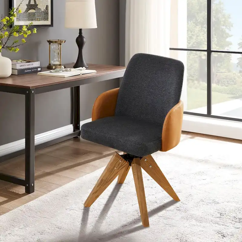 Art Leon Mid-century Modern Upholstered Home Office Desk Chair