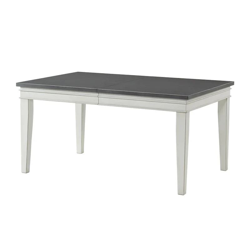 Extendable Dining Table - Antique White & Grey - Seats 6