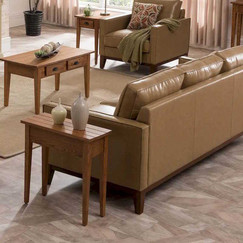 Leick Home 9010 One Drawer Bin Pull Narrow Side Table