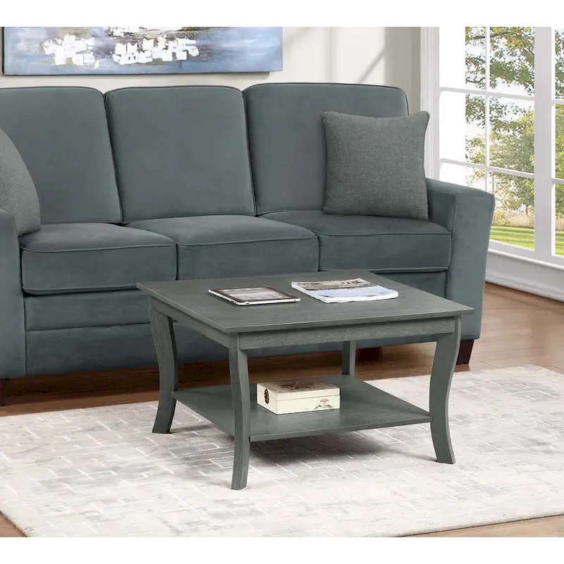 Square Coffee Table with Bottom Shelf