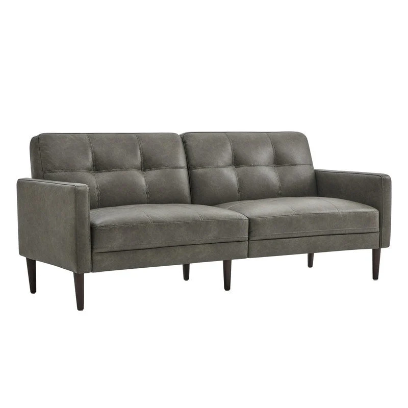 Gray Mid-Century Tufted Sofa Set - 1-Seater & 3-Seater