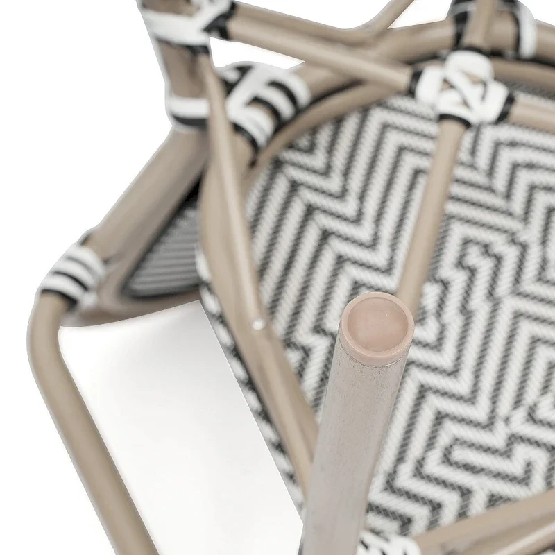 2 Pack All-Weather Commercial Paris Chairs with Arms and metal Frames - N/A