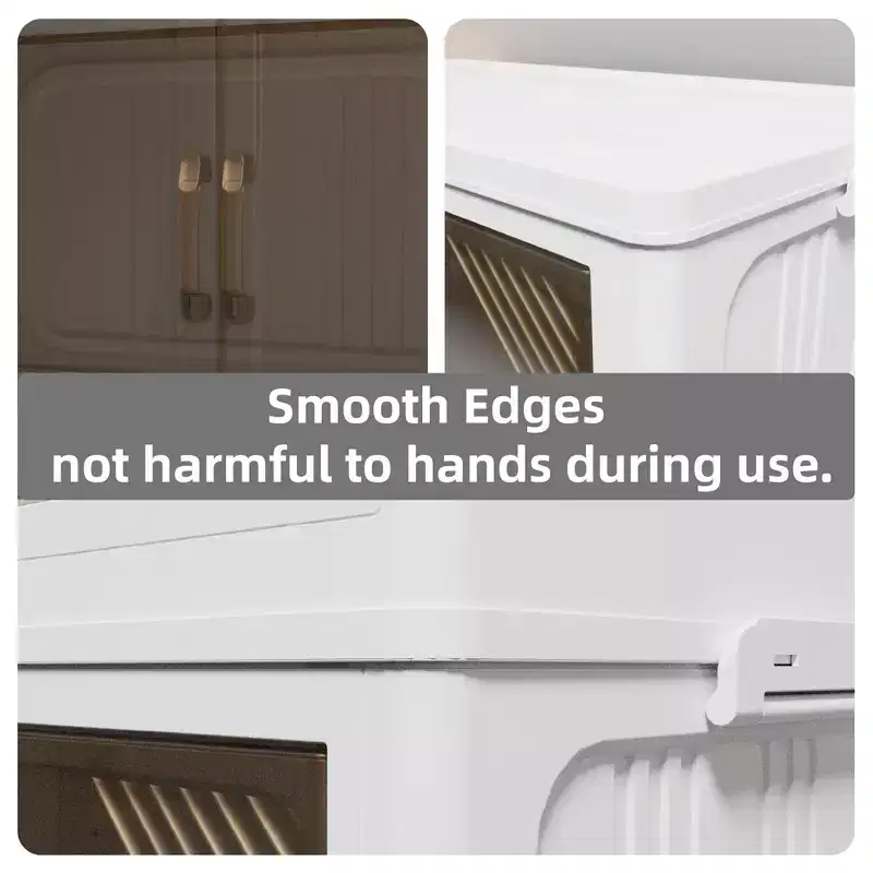 4-Pack 31.5 Wide Transparent Plastic Storage Cabinets for Closet Organizers and Storage, Folding Storage Box