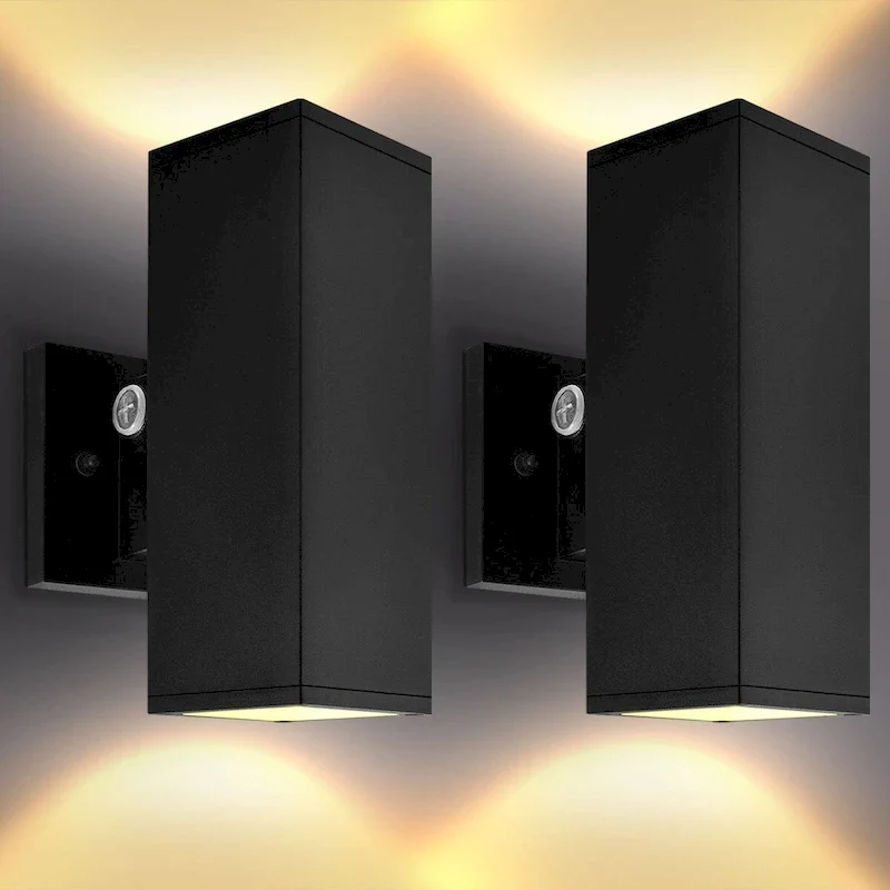 Luxrite Dusk to Dawn LED Outdoor Wall Light, 12 , Up or Up and Down Light, 3CCT 3000K-5000K, 20/30/40W, IP65, ETL 2-Pack