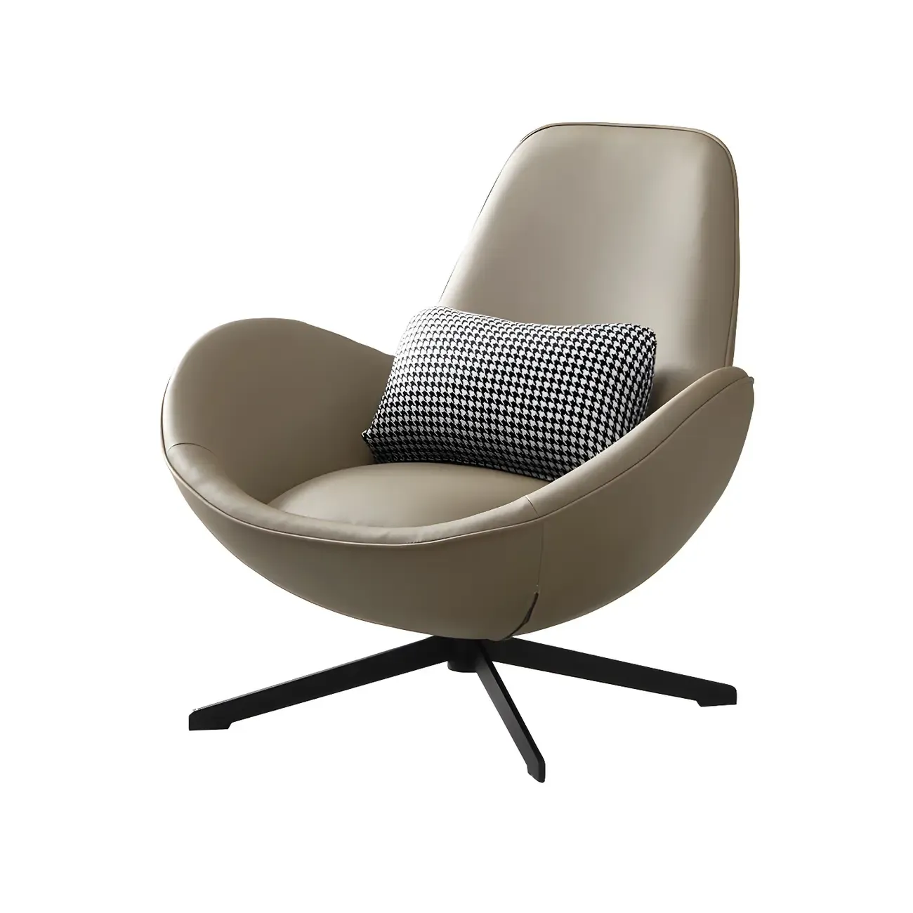 Modern Leather Accent Lounge Chair with Arms