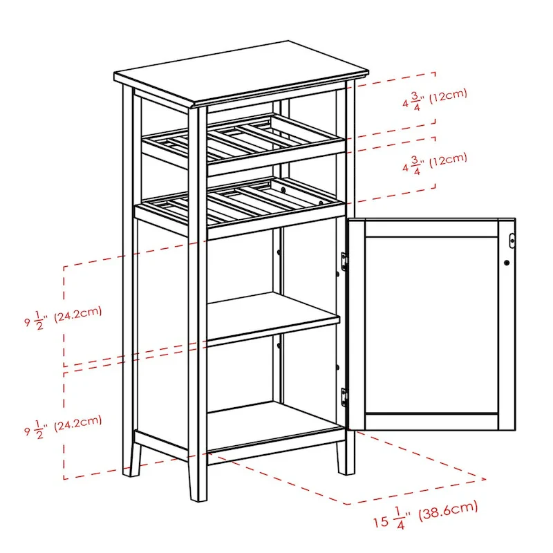 Wine Cabinet, Espresso - 19.13 x 12.72 x 37.48 inches