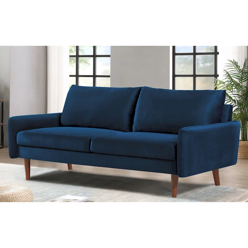 70W Tapered-Leg Velvet Sofa