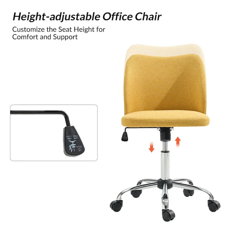 Sergio Modern Armless Office Chair with Mental Leg by HULALA HOME
