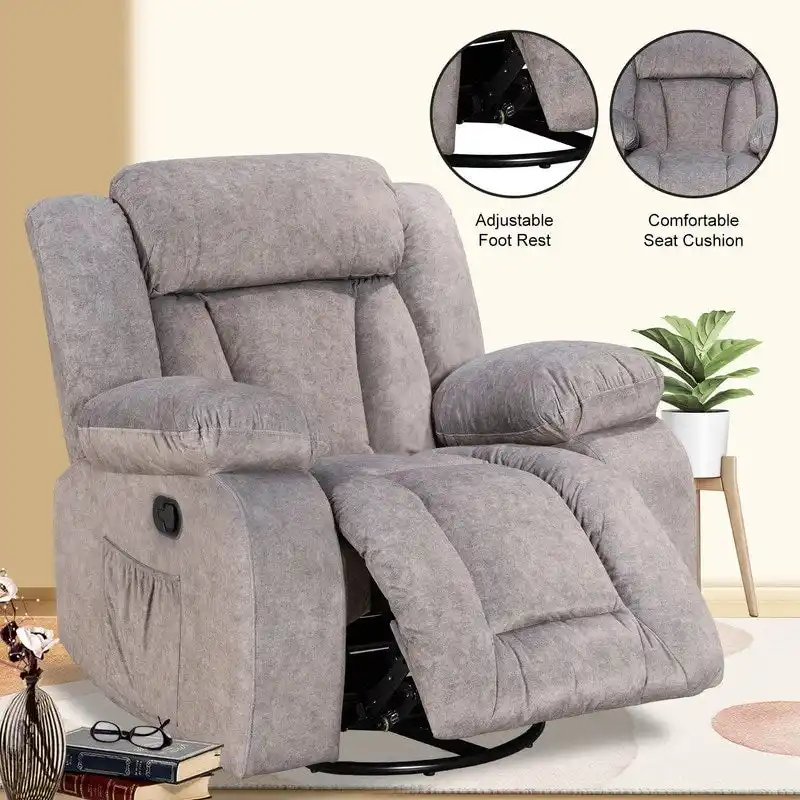 Rocker and Swivel Upholstered Recliner