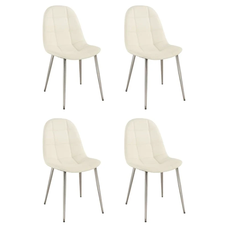 Somette Dolores White Upholstered Back Dining Chair (Set of 4)