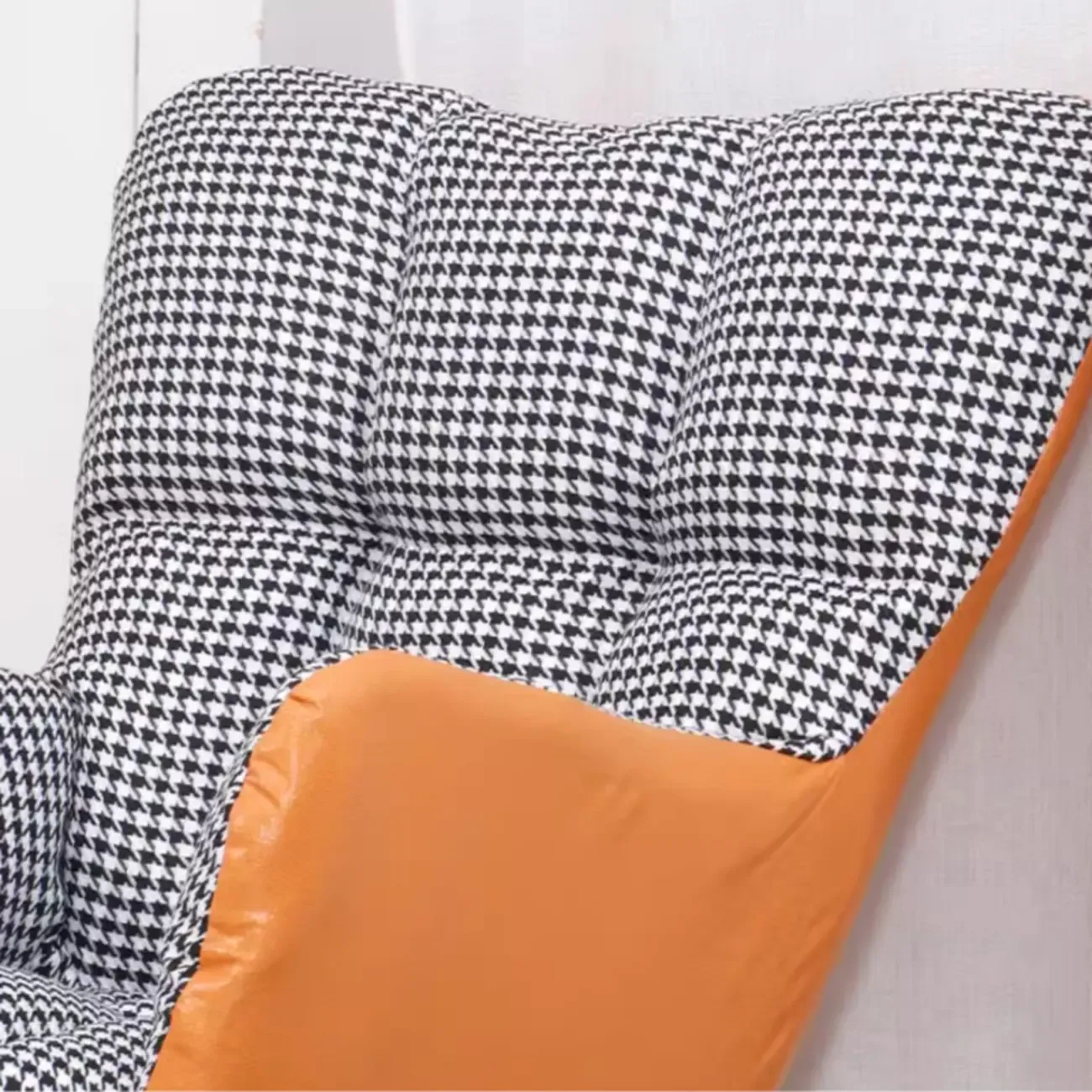 Tech Cloth Upholstered Wood Rocking Chair with Recessed Arm