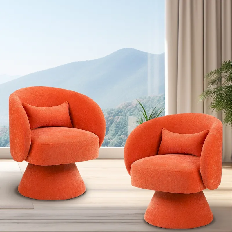 Upholstered Swivel Armchair (Set of 2)