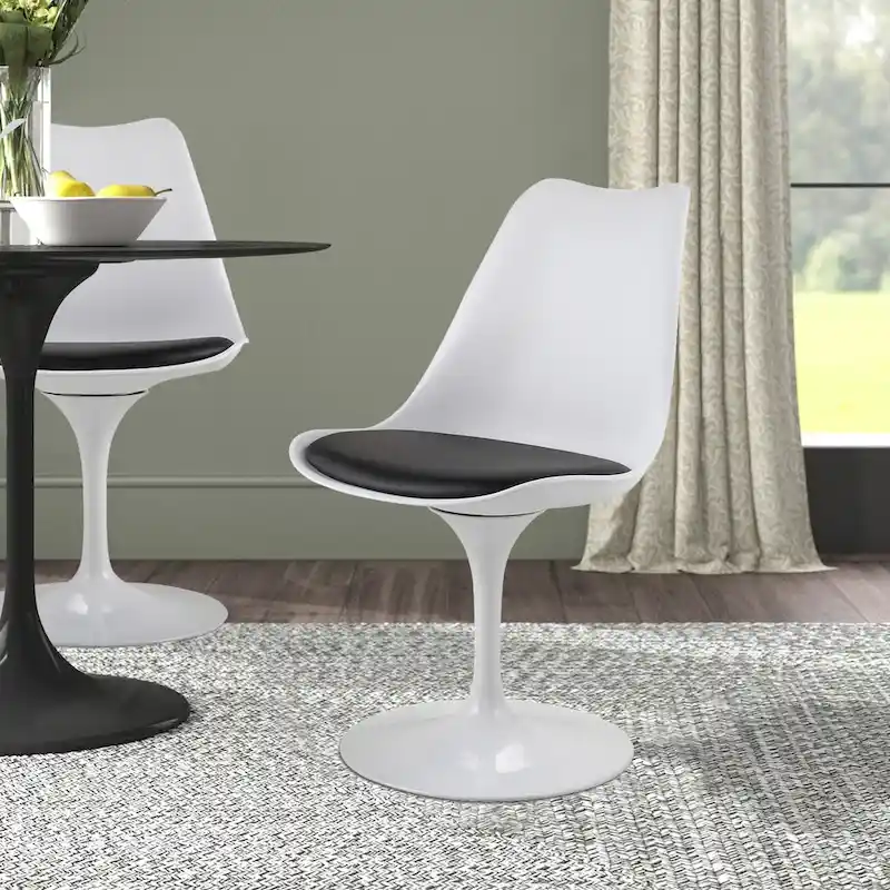 Swivel Tulip Side Chair,Dining Chair with Cushioned Seat and Curved Backrest