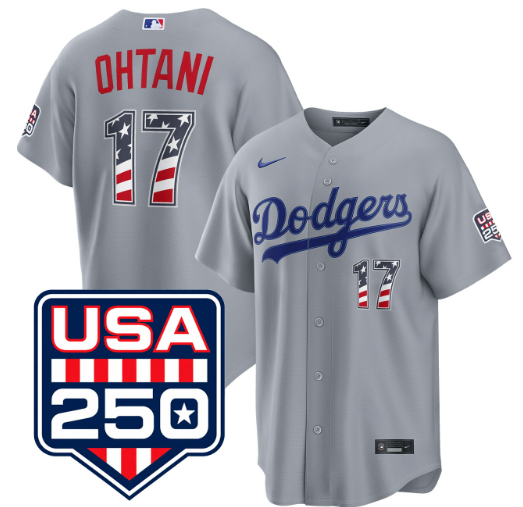 Shohei Ohtani Los Angeles Dodgers USA 250 Fourth of July Road Stadium Jersey