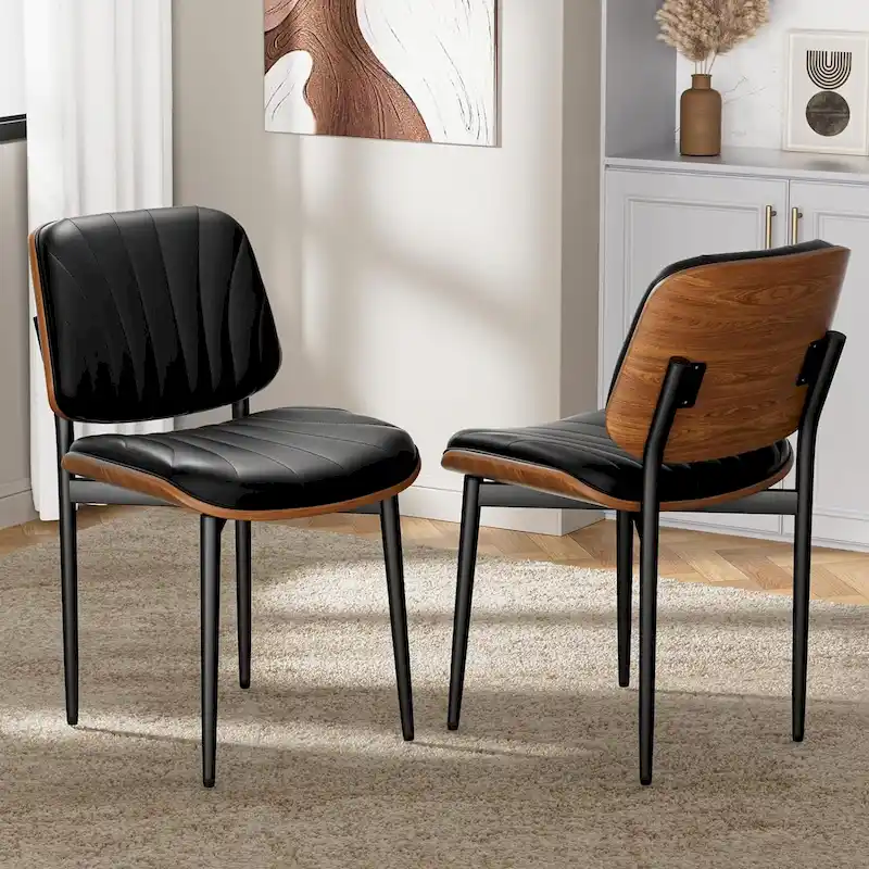 Mid Century Modern Dining Chairs, Upholstered Dining Chairs Set of 2