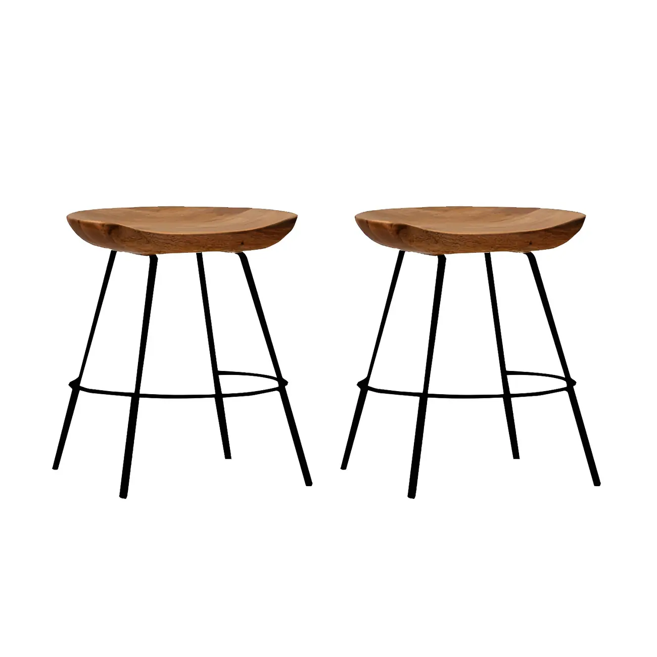 Modern Solid Wood Counter Height Bar Stools