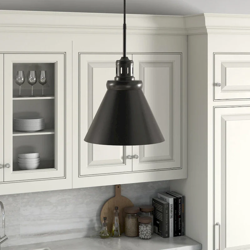 Zeno 12  Wide Pendant with Metal Shade