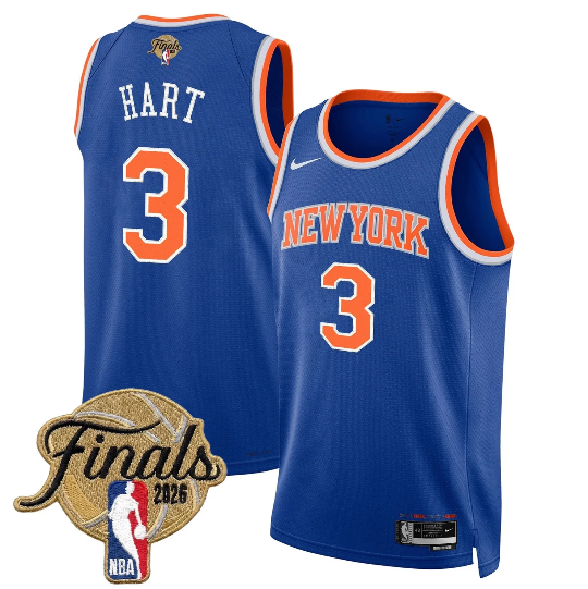Josh Hart 3 New York Knicks Unisex 2026 Finals Jersey - Icon Edition - Blue