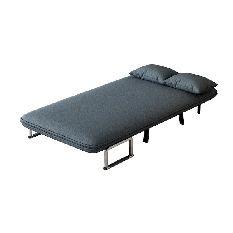 Convertible Tri-Fold Sofa Bed with Adjustable Backrest & Pillow