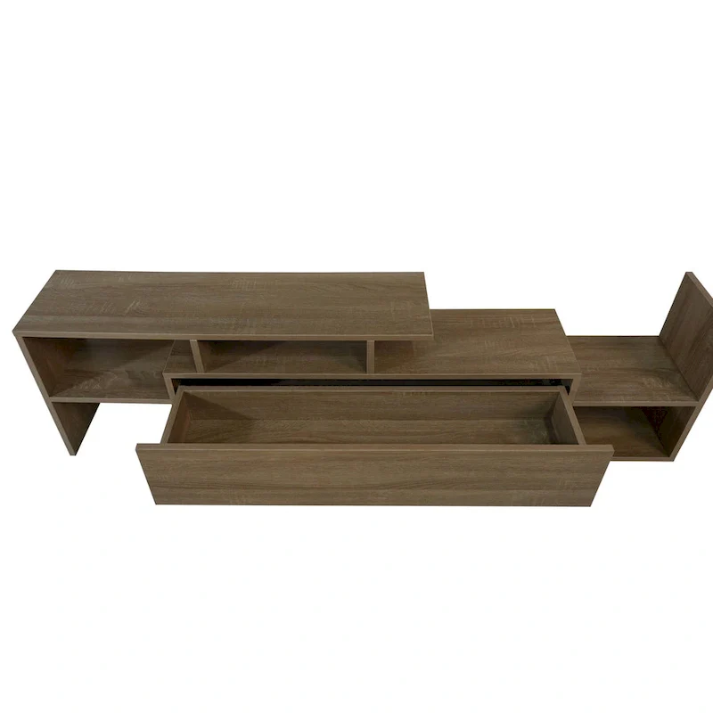 Surrey 60.2  2 Pc 1-Drawer Floating TV Stand Media Console with Open Shelves