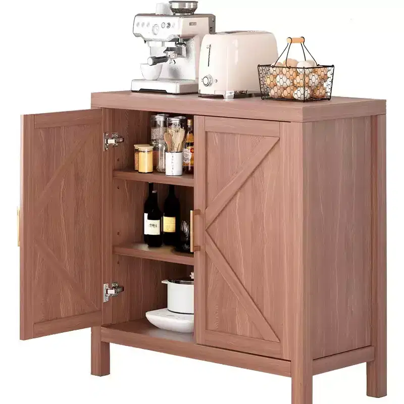 Acekool Sideboard Buffet Cabinet with Adjustable Shelves, 2-Door Farmhouse Console Table for Kitchen, Coffee Bar, Dining Room, 35.5H x 30L x 14W