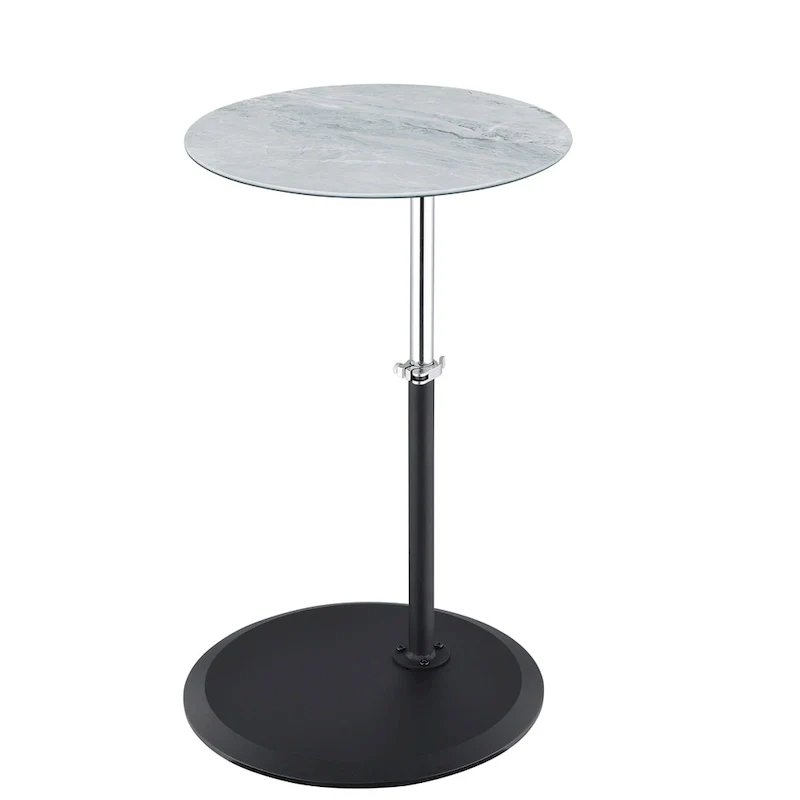 End Table with Height Adjustable Marble Textured Top