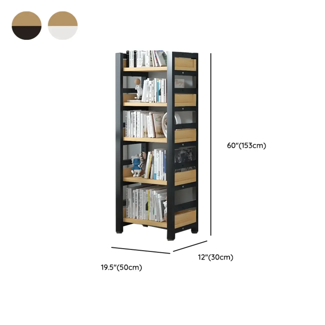 Modish Multi-Layer Open Back Wooden Tall Bookshelves