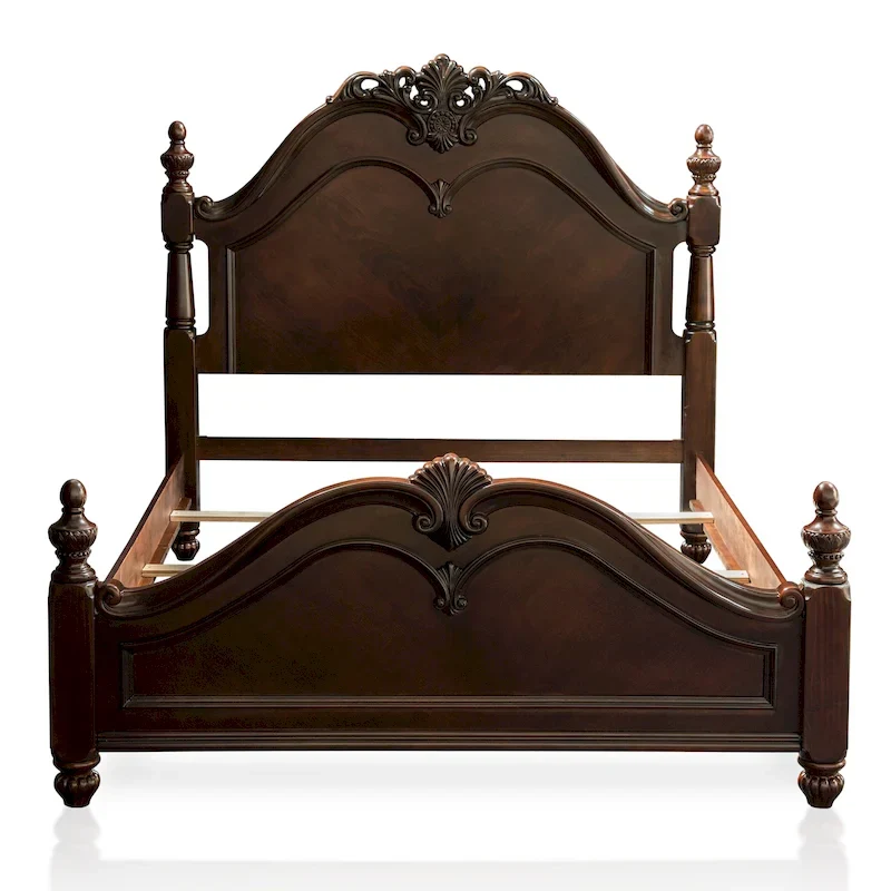 Furniture of America Diva Cherry Solid Wood Four Poster Bed