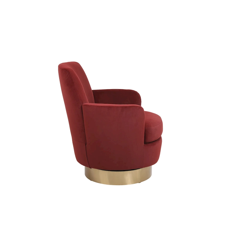 Velvet Soft Fabric Swivel Barrel Chair - 28.3 x 29.3 x 32.7