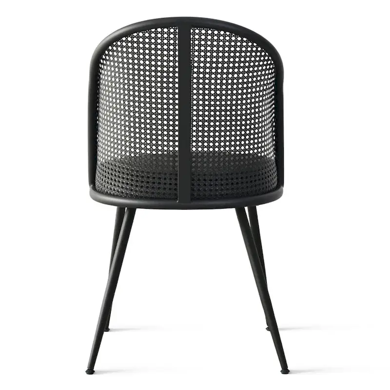 High Back Rattan Boucle Dining Chair