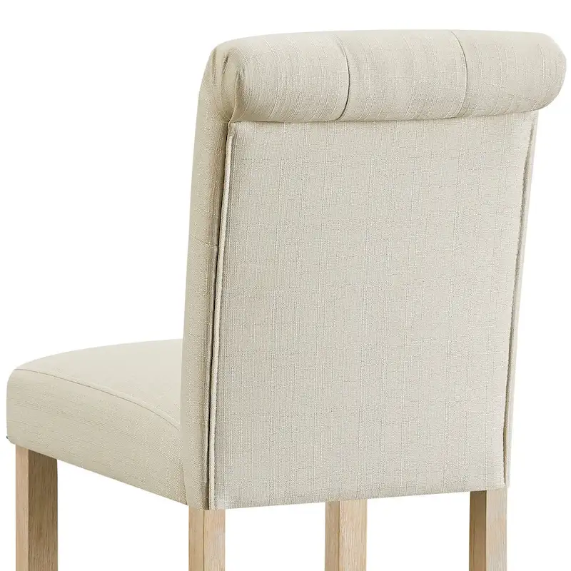 Roundhill Furniture Siena Counter Height Button Tufted Back Solid Wood Stools, Set of 2