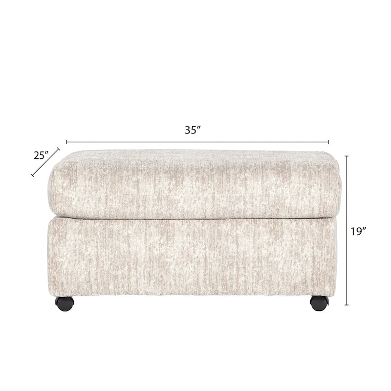 Roundhill Furniture Nason Living Room Ottoman, Parchment