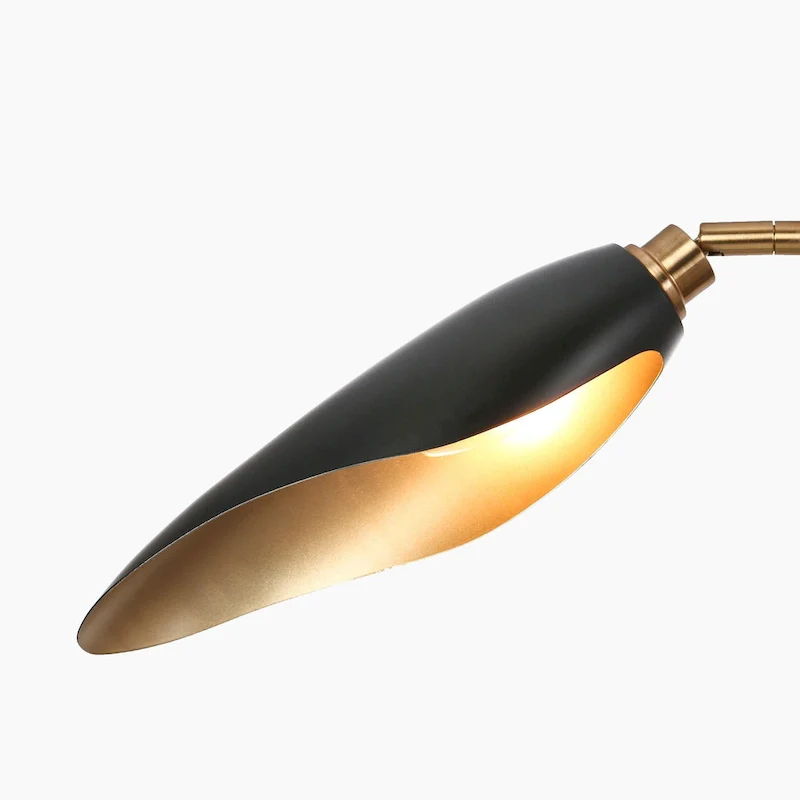 2-Light Unique Modern Linear Black Gold Chandelier Metal Island Lights for Dining Room - L 58  x W 4.4  x H 14