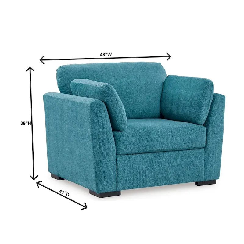 Roundhill Furniture Clareen 3-Piece Living Room Set, Sofa Loveseat and Cutler Chair