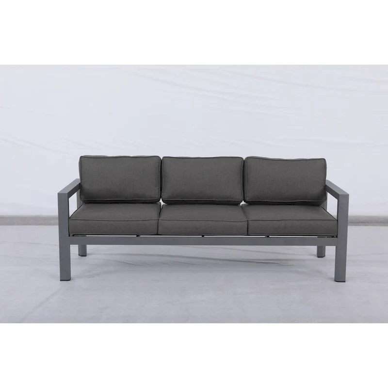 Cabo Aluminum Sofa with Gray Frame with Cushion.