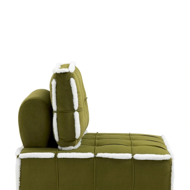 Upholstered Deep Seat Armless Chair Accent Single Lazy Sofa Lounge