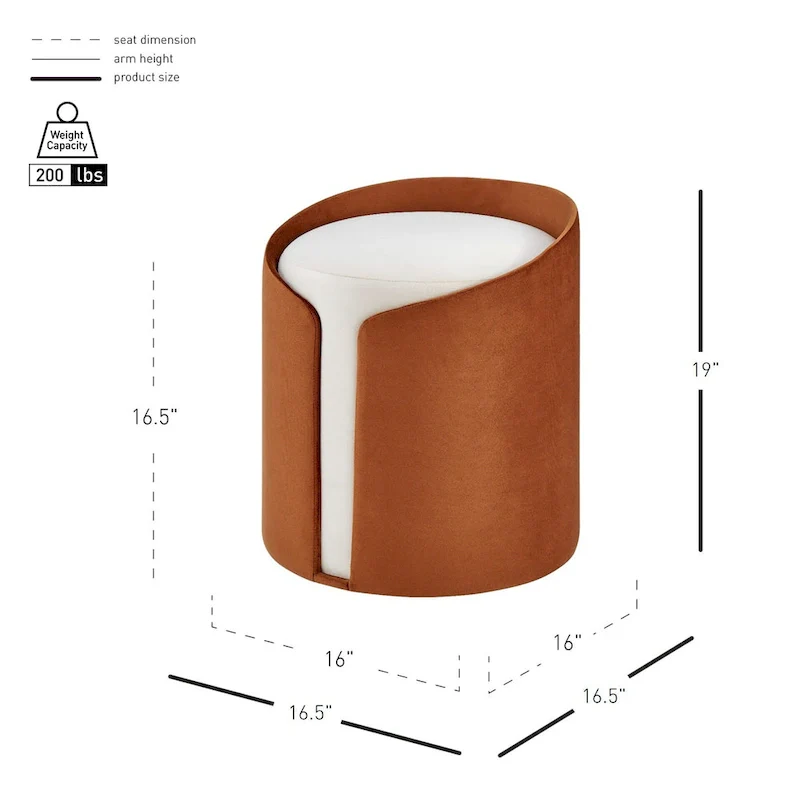 Vinda Velvet Fabric Ottoman