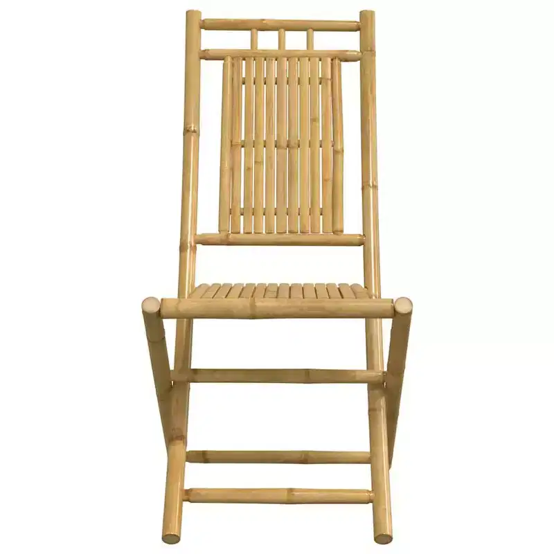 vidaXL Bistro Set Natural Bamboo Foldable Square Rustic