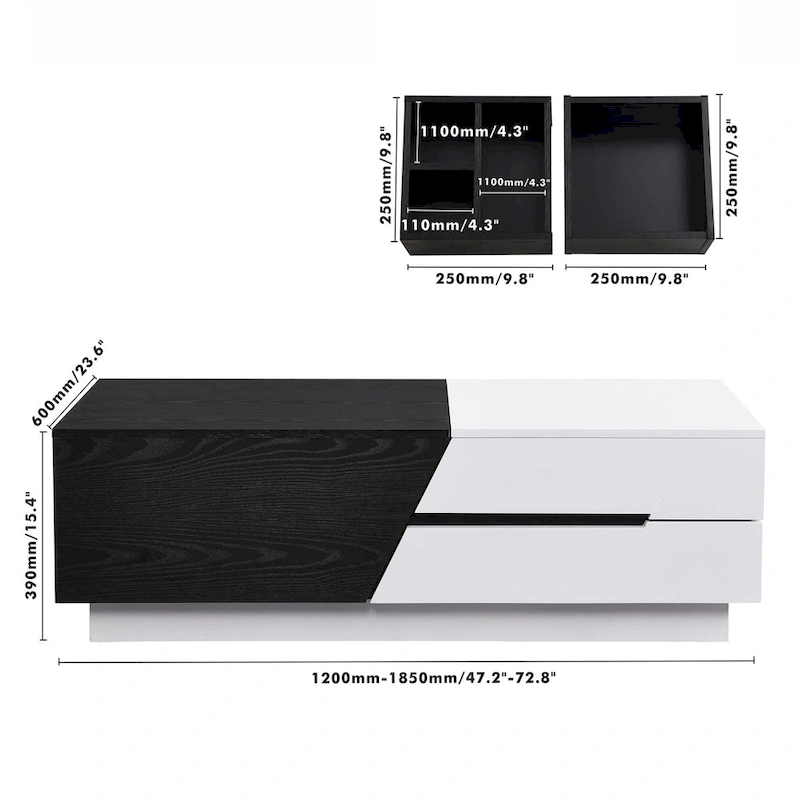 Merax Modern Extendable Sliding Top Coffee Table