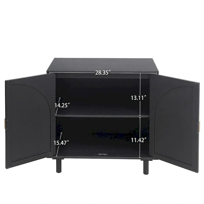 2 Door Dresser for Bedroom with Adjustable Laminates and Metal Handle