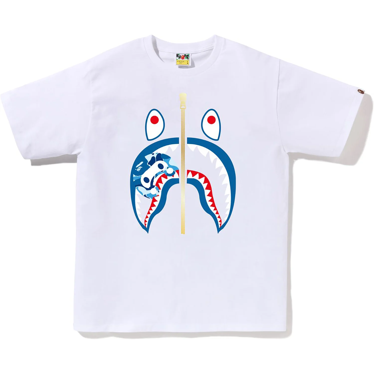 BAPE MENS ABC CAMO MILO SHARK T-SHIRT