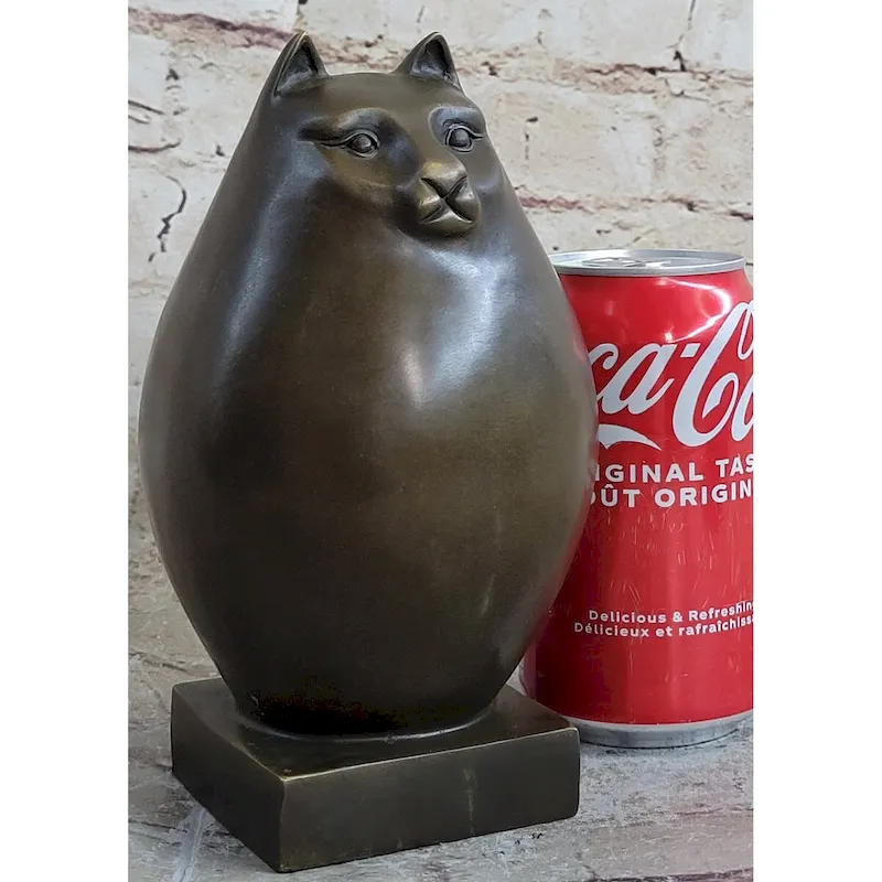 Fat Cat Abstract Bronze Modern Art Sculpture Statue Figure Fernando Botero