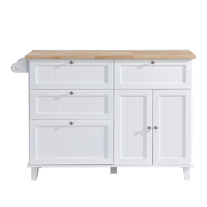 Kitchen Island Set with Drop Leaf and 2 Seatings