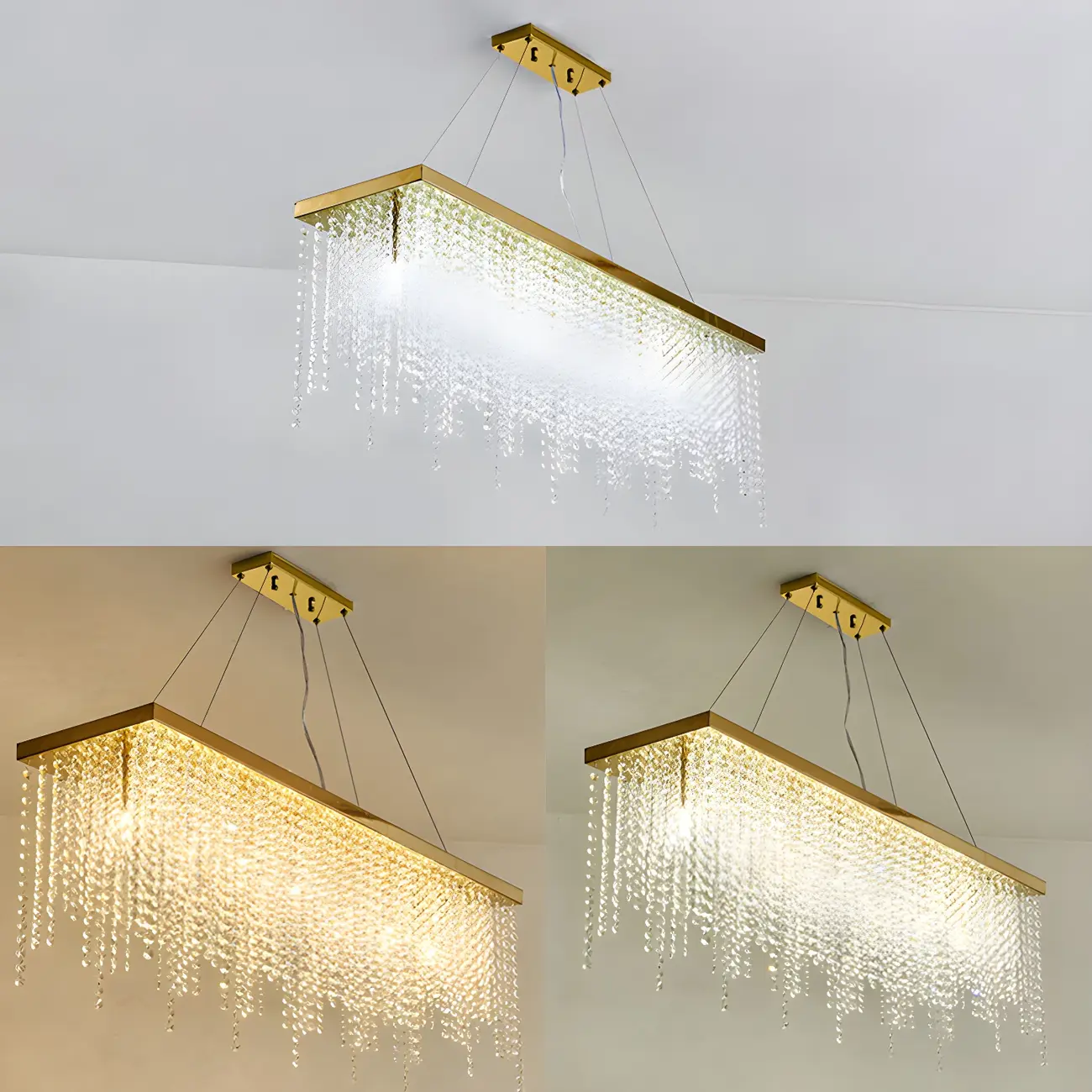 Kitchen Luxury Modern Gold Crystal Pendant Light