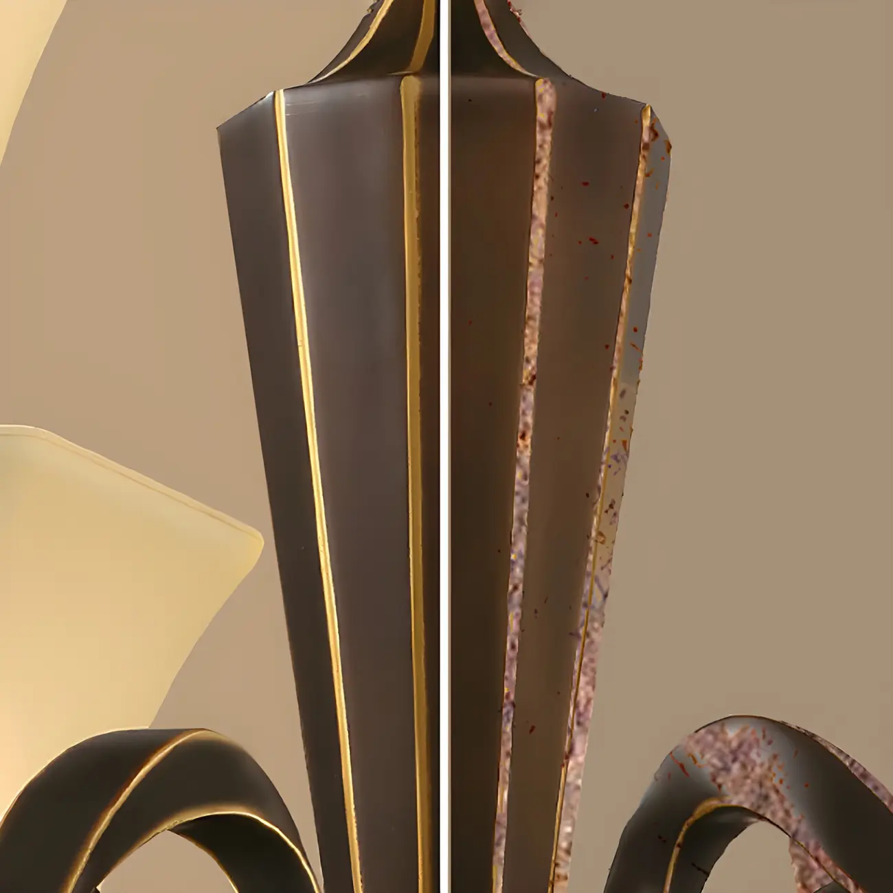 Black Glass Curved Metal Classic Chandelier Light