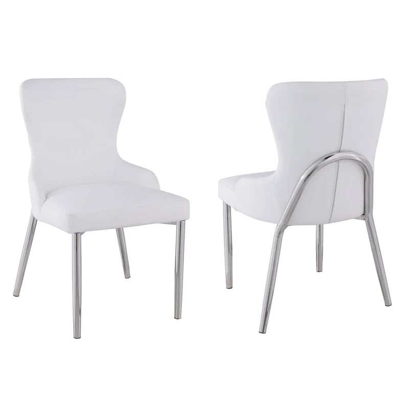 Somette Ema White Wing Back Side Chair (Set of 2)