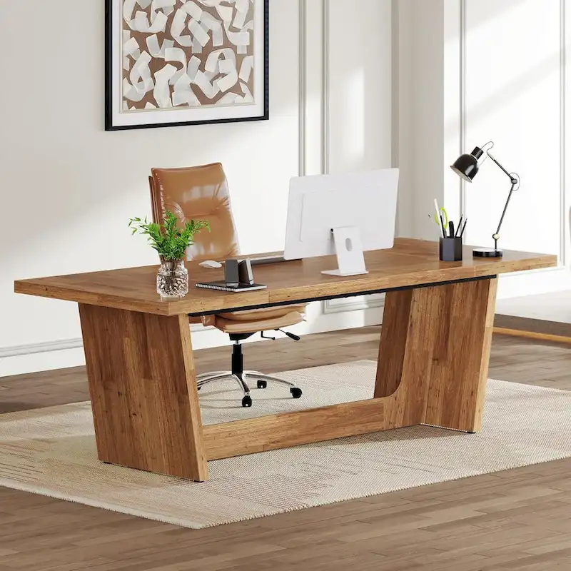 70.87-Inch Executive Wood Computer Desk for Home Office