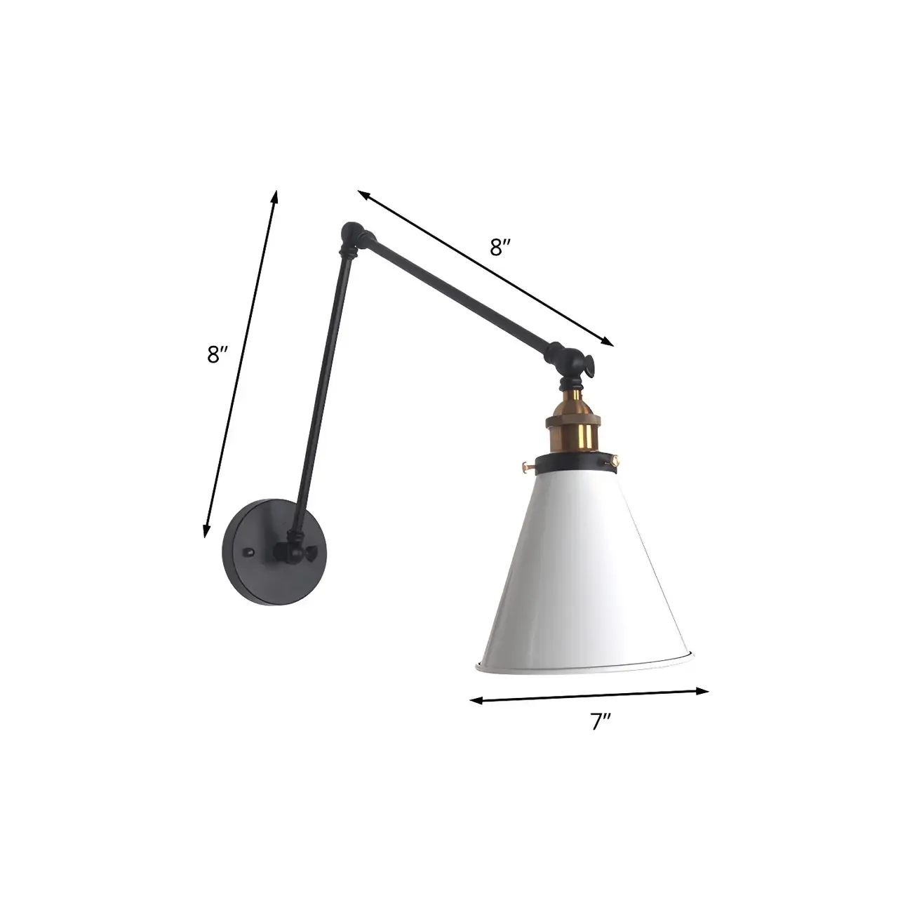 Modern Metal Tapered Swing Arm Wall Light